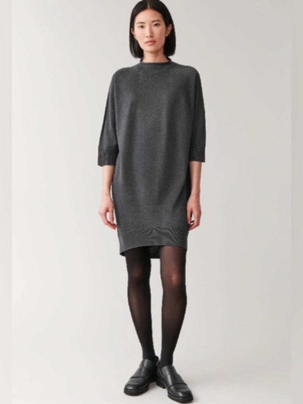 COS Charcoal Grey Merino Wool Oversized Dress/Sweater - S